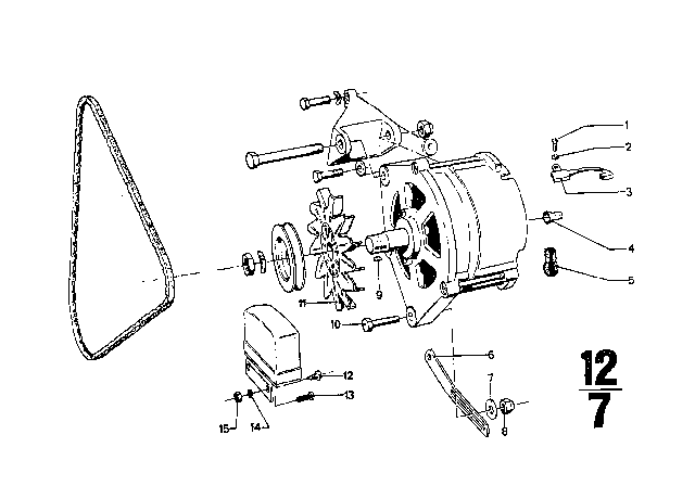 1973 BMW 3.0CS Generator, Individual Parts Diagram 2