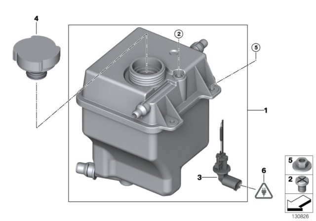 2004 BMW X5 Cooling Water Expansion Tank Diagram for 17137501959