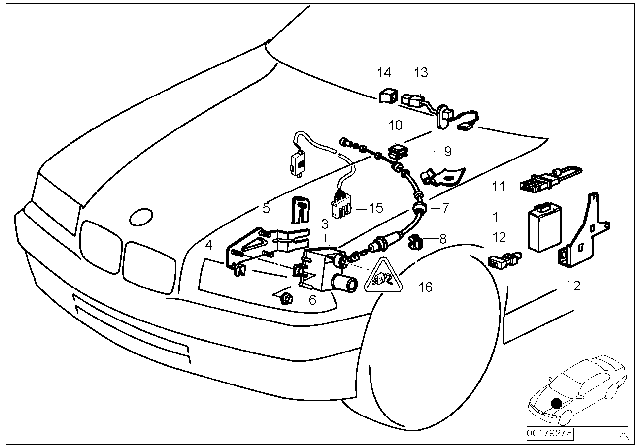 1999 BMW 318is Cruise Control Switch Diagram for 61318360926