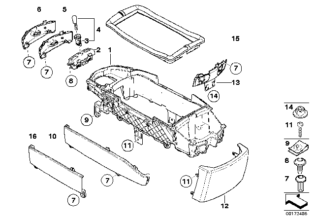 2002 BMW 745Li Lock Cylinder With Key Diagram for 51167054630