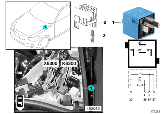 2004 BMW 325xi Relay DME Diagram 1