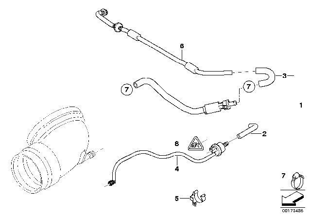 2006 BMW Z4 M Sucking Jet Pump With Lines Diagram for 11617836602