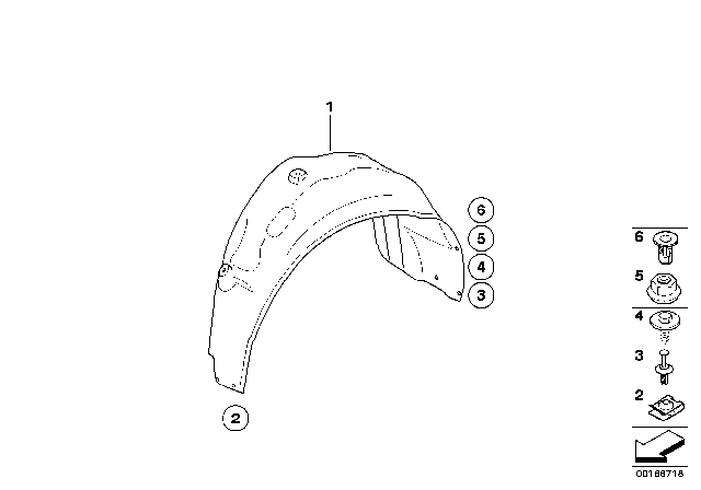 2008 BMW 128i Wheel Arch Trim Diagram 2