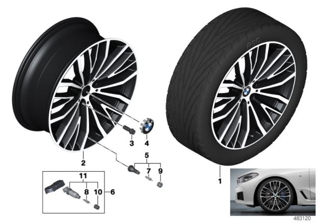 2019 BMW 740i BMW LA Wheel, V-Spoke Diagram 5