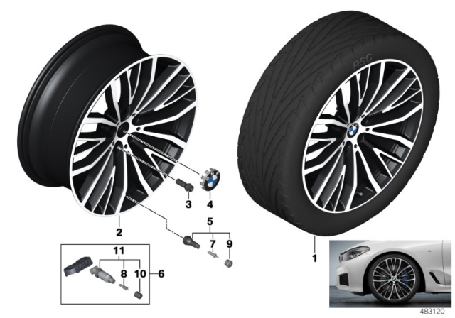 2019 BMW 740i xDrive BMW LA Wheel, V-Spoke Diagram 5