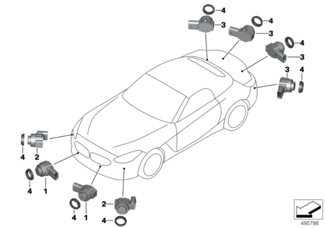 2020 BMW Z4 ULTRASONIC SENSOR, FROZEN GR Diagram for 66209472273