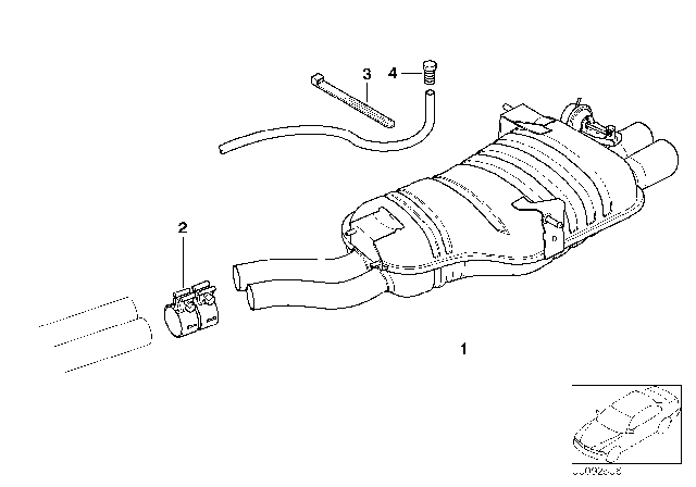 2004 BMW X3 Exhaust System Diagram 1