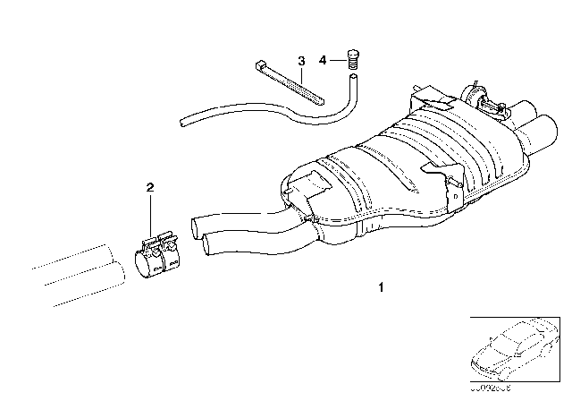 2005 BMW X3 Exhaust System Diagram 1