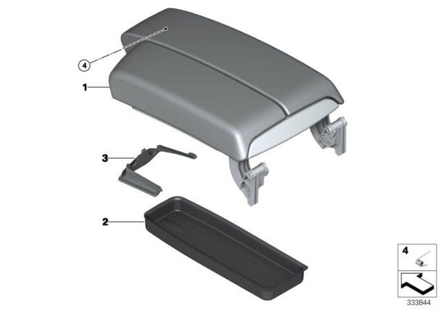 2012 BMW 335is Armrest, Front Middle Diagram for 51169134493