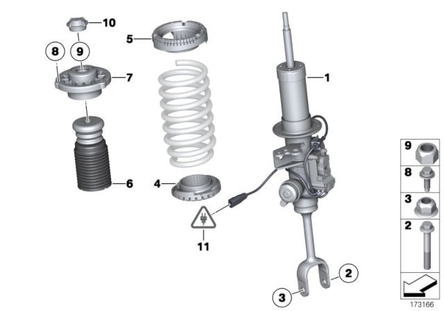 2017 BMW 640i xDrive Spring Strut, Front VDC / Mounting Parts Diagram