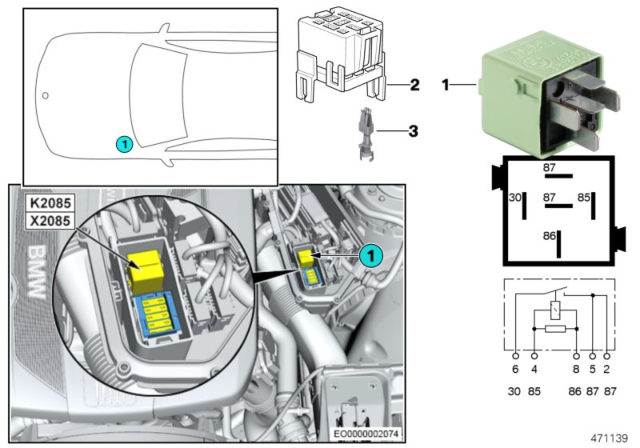 2014 BMW 328d Relay, Engine DDE Diagram