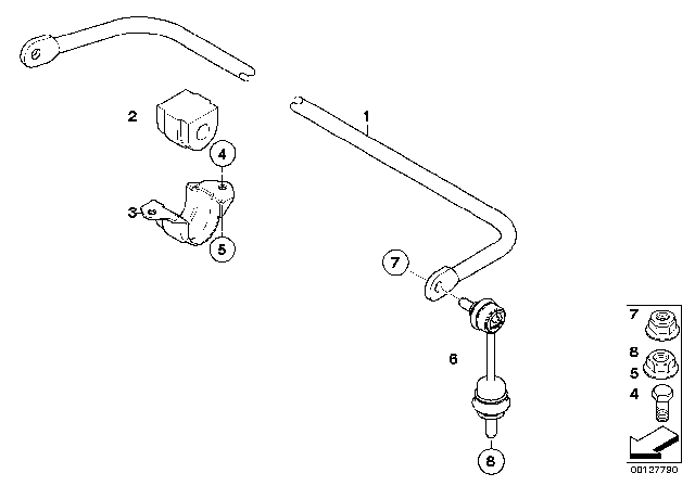 2008 BMW 535xi Stabilizer, Rear Diagram