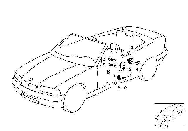 1998 BMW 318i Door Window Lifting Mechanism Diagram 1