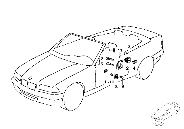 1995 BMW 318i Door Window Lifting Mechanism Diagram 1