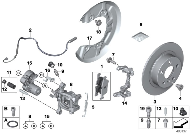 2018 BMW i3s Rear Wheel Brake Diagram