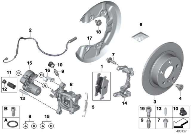 2017 BMW i3 Rear Wheel Brake Diagram