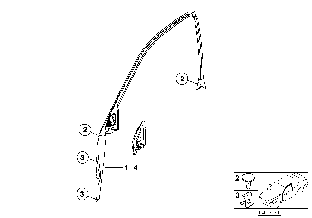 2004 BMW 325i Door Window Lifting Mechanism Diagram 2