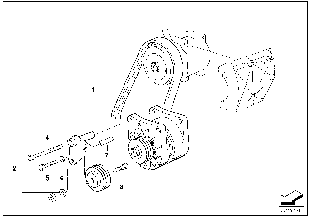 1992 BMW 750iL Belt Drive-Additional Alternator Diagram