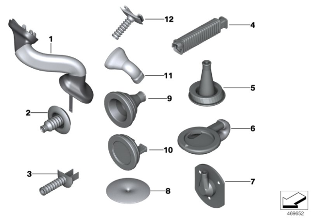 2010 BMW X5 Assorted Grommets Diagram