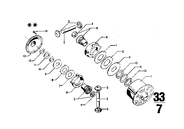 1971 BMW 2800CS Limited Slip Differential Unit - Single Parts Diagram 2