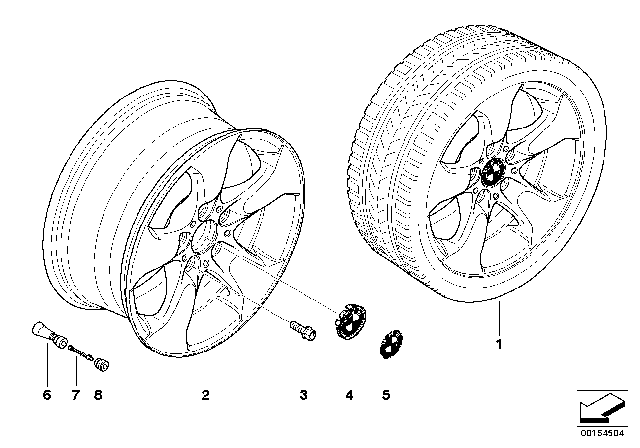 2004 BMW X3 BMW LA Wheel, Star Spoke Diagram 2