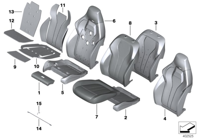 2015 BMW X5 M Heating Element Sports Seat Diagram for 65778068302