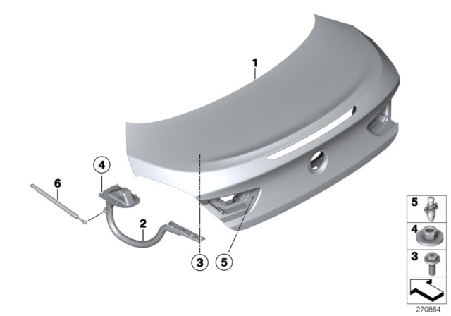 2019 BMW 640i Gran Coupe Trunk Lid Diagram for 41627284083