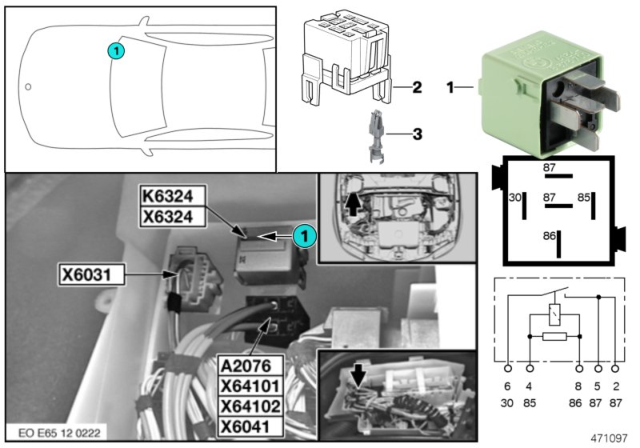 2005 BMW 760i Relay, Starter Motor Diagram