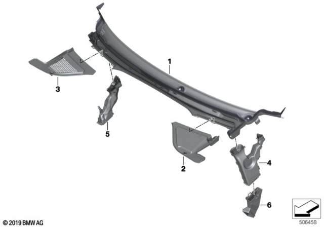 2020 BMW X7 COWL PANEL COVER, PART 2 Diagram for 51717434881