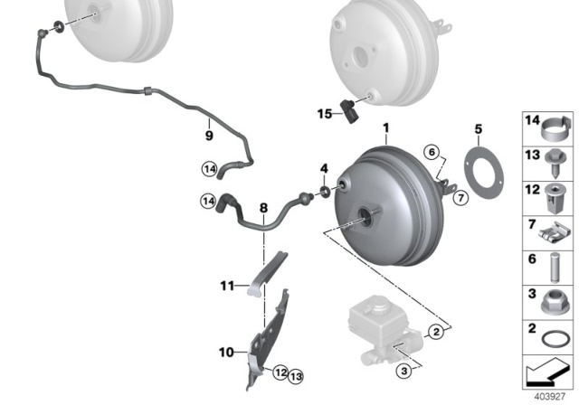 2016 BMW X5 Vacuum Pipe Diagram for 11668570110