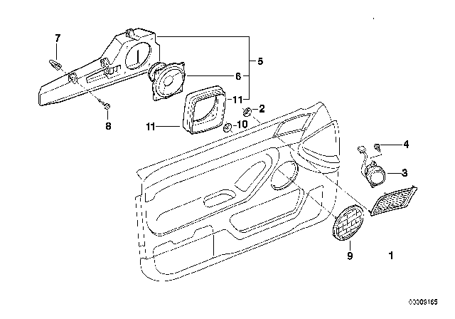 1997 BMW 740i Single Parts For HIFI System Diagram 1