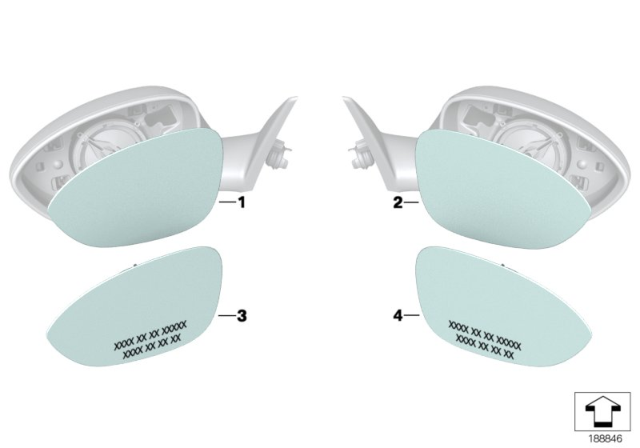 2015 BMW Z4 Mirror Glass Diagram