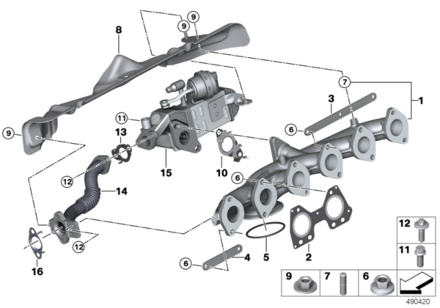 2014 BMW 535d Exhaust Manifold - AGR Diagram