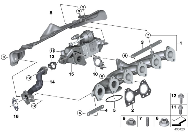 2016 BMW 535d Exhaust Manifold - AGR Diagram