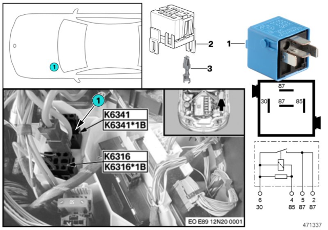 2016 BMW Z4 Relay, Load Removal, Ignition / Inject. Diagram