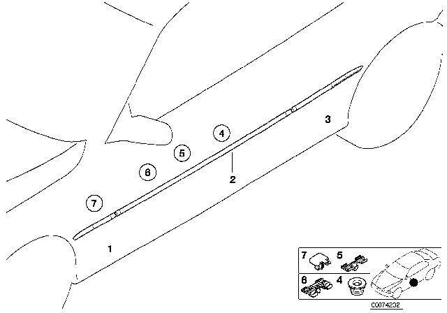 2006 BMW M3 Exterior Trim / Grille Diagram 1