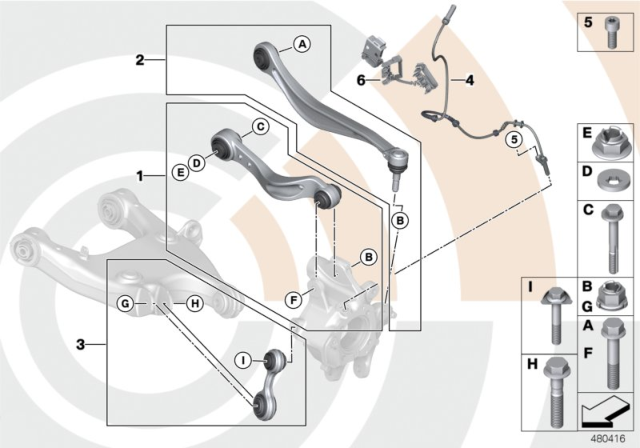 2014 BMW 640i Repair Kits, Control Arms And Struts Diagram