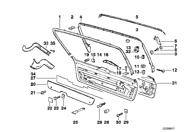 1995 BMW 530i Trim Panel, Rear Trunk / Trunk Lid Diagram