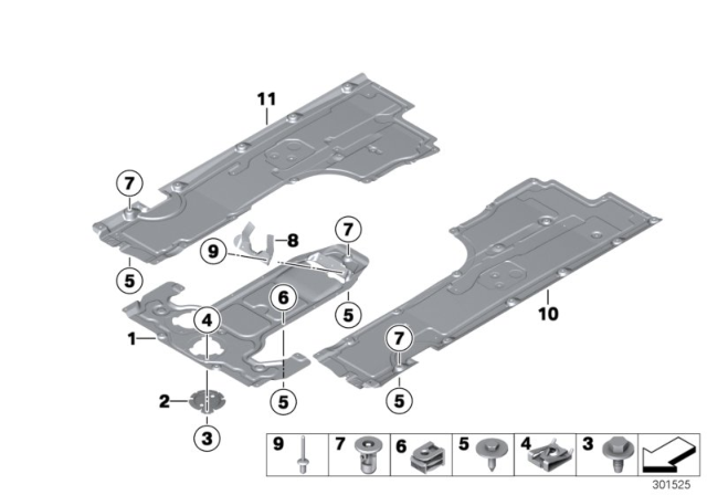 2013 BMW Alpina B7 Underbody Paneling Diagram 1