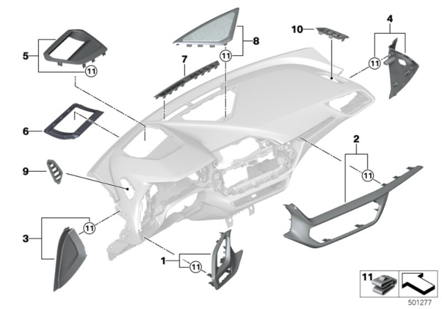 2020 BMW 228i xDrive Gran Coupe Mounting Parts, Instrument Panel Diagram 2