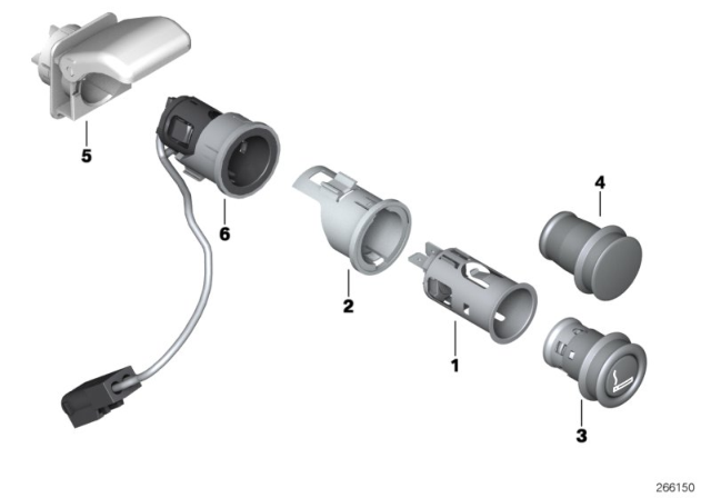 2014 BMW 328i xDrive Cigarette Lighter / Power Sockets Diagram