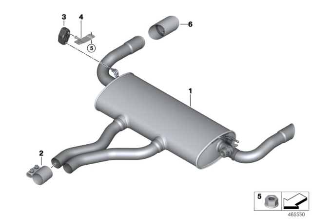 2018 BMW X4 Rear Exhaust Flap Muffler Diagram for 18308648216