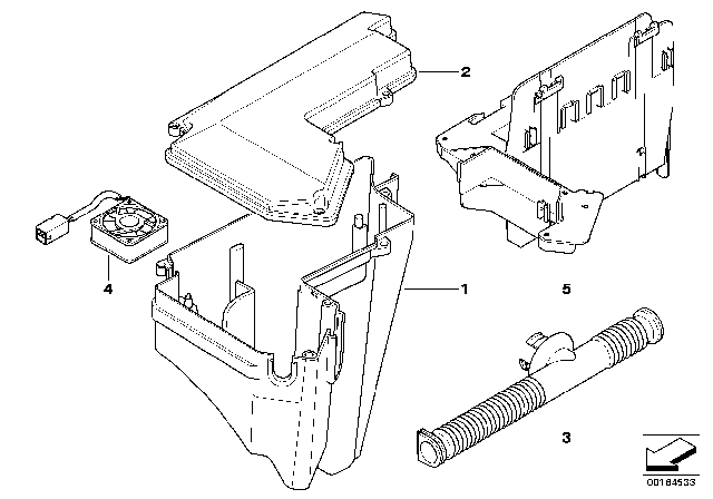 2002 BMW Z3 Cover Electronic-Box Diagram for 12901437096