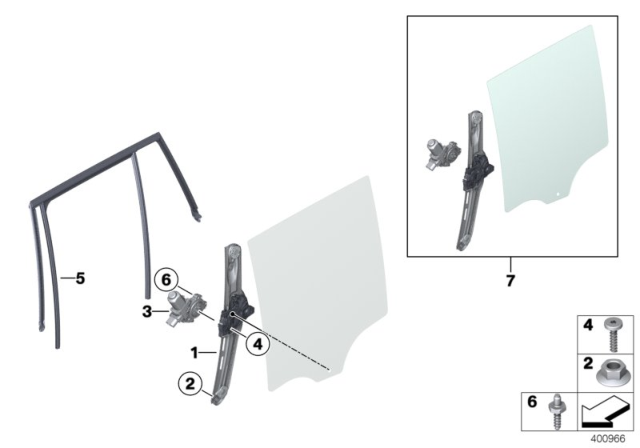 2017 BMW X3 Door Window Lifting Mechanism Diagram 2