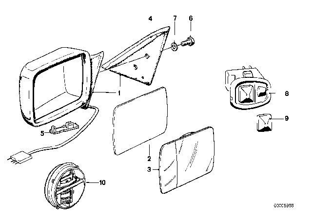 1991 BMW 325i Outside Mirror Diagram