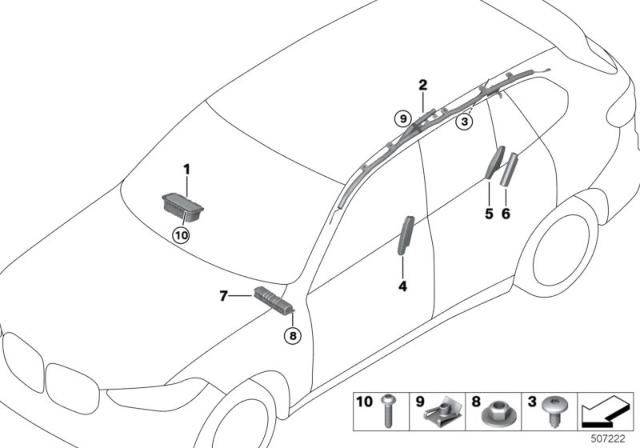 2020 BMW X7 Knee Protection Airbag Modul Diagram for 72126991407
