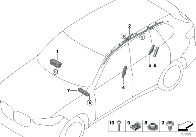 2019 BMW X7 Air Bag Diagram