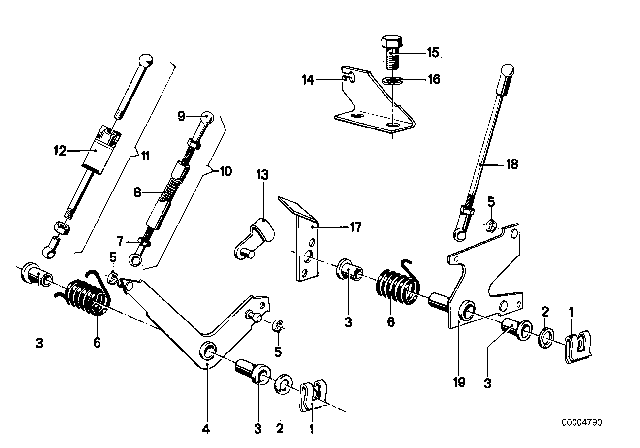 1978 BMW 530i Bush Bearing Diagram for 35411100674