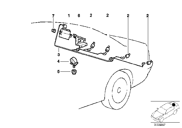 2002 BMW 540i Park Distance Control (PDC) Diagram 1