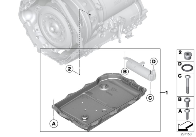 2019 BMW 440i Oil Volume Reservoir & O-Ring (GA8HP50Z) Diagram 1